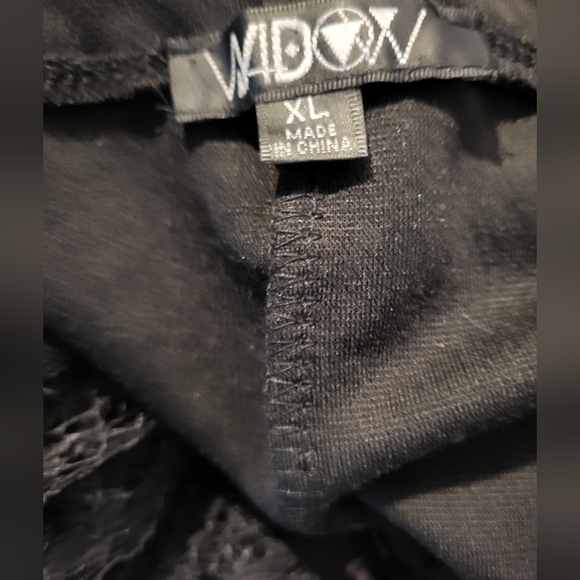 Widow Black Flare Pants with Lace Detailing Bell Bottom Corporate Goth Witch - Picture 5 of 5